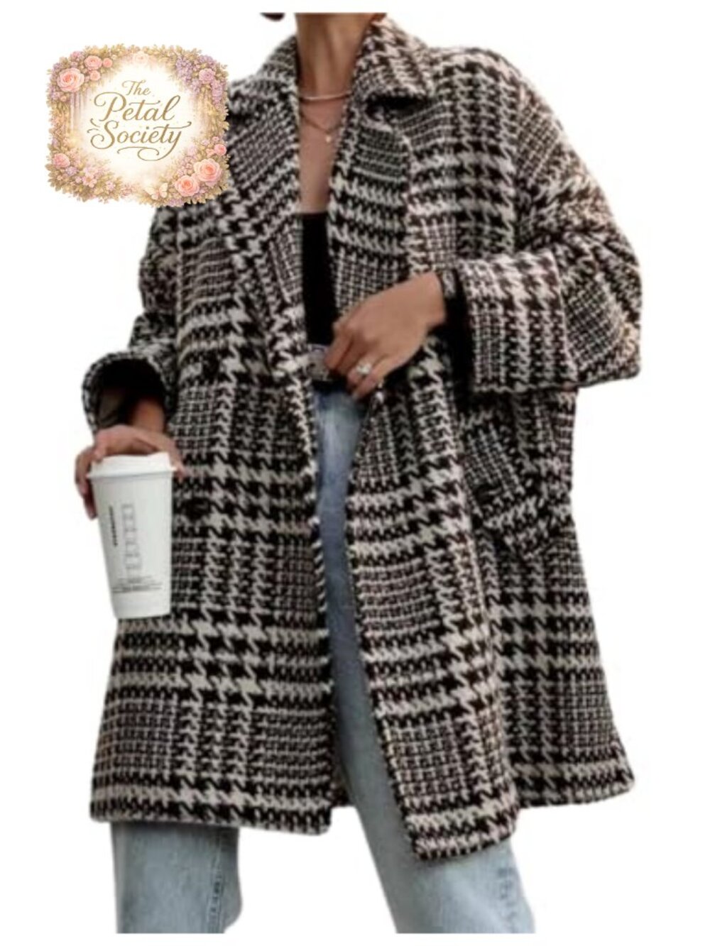 Wool Blend Pea Coat Double Breasted Mid Long Notch Lapel Winter Coat